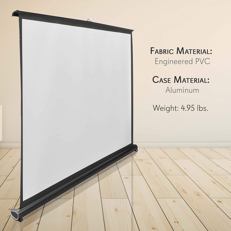 Pyle 50 Inches Projector Screen Portable Floor Standing Fold-Out Roll-Up