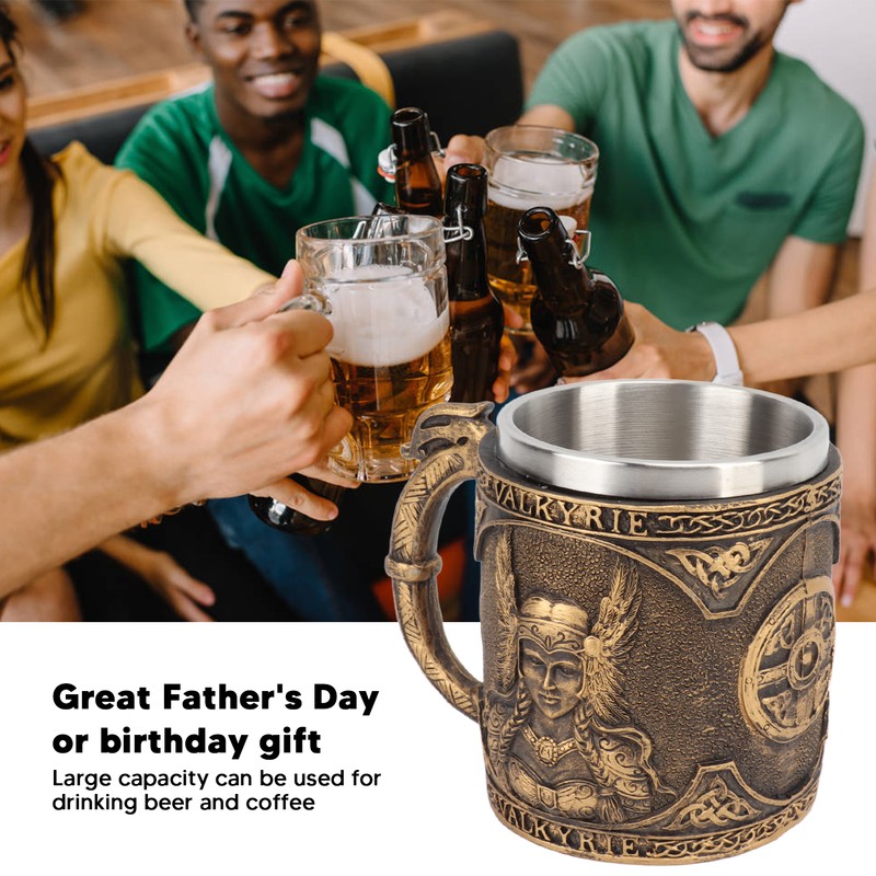 Beer Mug Stainless Steel Resin Double Layered High Temperature Resistant