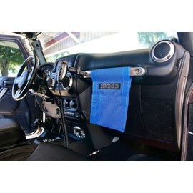 Spiderwebshade Grab Bag for Jeep - Front Passenger Seat Grab Bar Organizer - Travel Essentials Holder - MADE IN AMERICA (Blue)