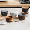 jalz jalz Large Wood Salt Box Salt cellar with Spoon