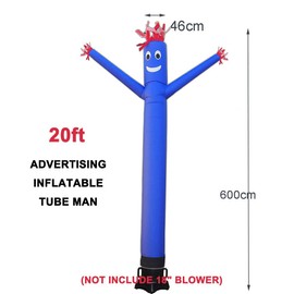 20ft Advertising Inflatable Tube Man Blow Up Giant Fly Puppet Waving Arm Guy Decorative Signs for Business Store Party (Not Include 18" Blower)