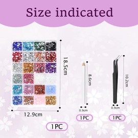 Bedazzling Kit, Rhinestones For Clothes, 24 Colors Bedazzling Gems Bedazzle Kit with Pick Up Tweezers and Pen for DIY Crafts Clothes Shoes Nail Face Tumblers Cup Crafts Decoration
