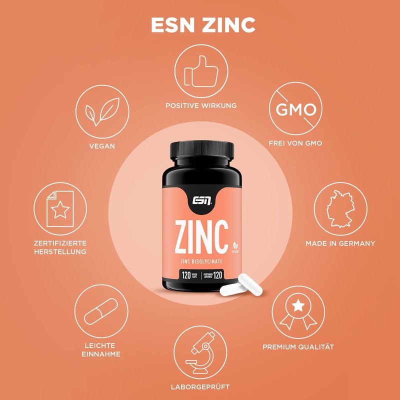 ESN Zinc, High Dose, 120 Capsules