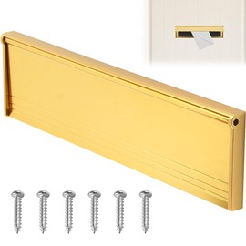 JOAASU Internal Letter Box Draught Excluder, Letter Box Cover, 11.5 Inch Letterbox, Internal Letter Flap, Including Fixing Screw, Letter Plate for Wood or uPVC Doors, Gold