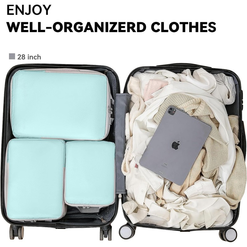 Compression Packing Cubes for Carry On Suitcases,6pcs a Set Compression