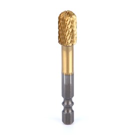 HUHAO Carbide Rotary Burr Bit,Double Cut Carving Burr 1/4" Hex Shank Die Grinder Cutting Burr for Metal Rotary Tool,DIY Wood-Working Carving,Soft Metal Grinding Drilling Polishing,1pc