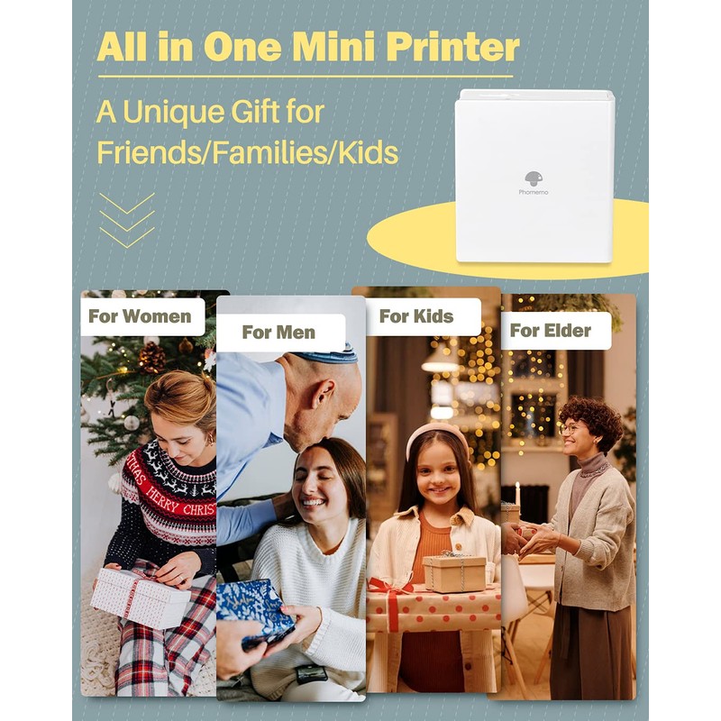 Phomemo M02 Mini Printer- Inkless Bluetooth Thermal Pocket Note Printer