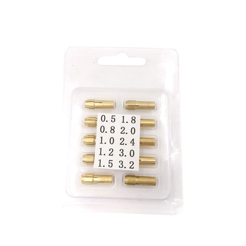 TEHAUX 20pcs Brass Rotary Tool Collet Compatible with Electric Drill