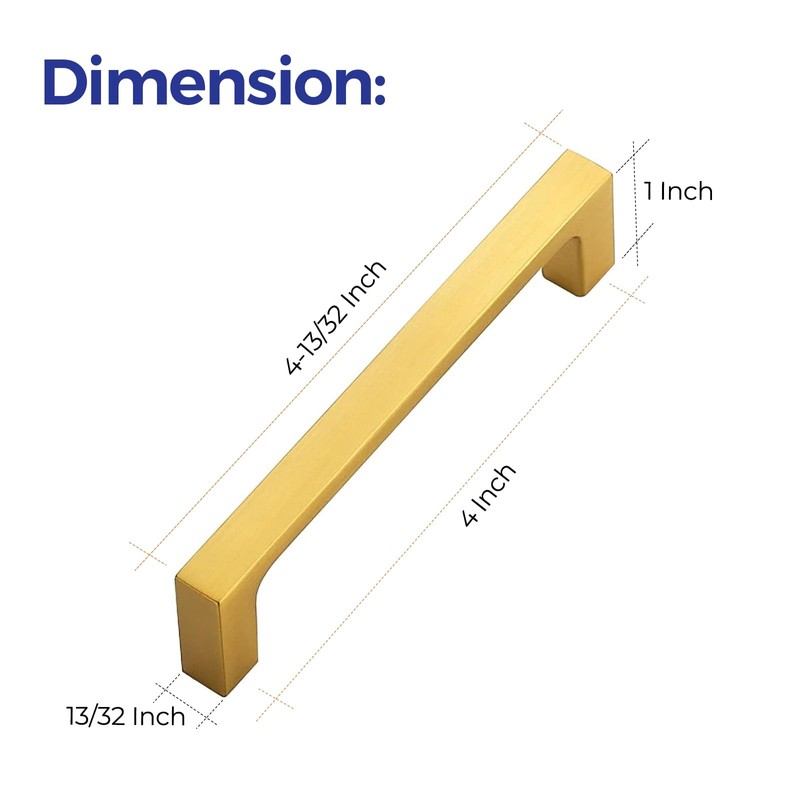 Ravinte 30 Pack Solid 4 Inch Square Cabinet Handles -