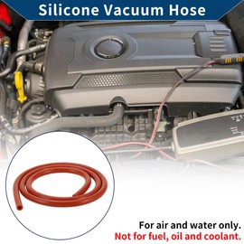 Hihaha Silikon-Vakuumschlauch für Automobil-Vakuumsysteme Hochtemperatur 6Ft 1/4" 6mm ID 2,5mm Dicke 1 Stück Rot