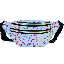 Estwell Bum Waist Bag for Women Girls Fashion PU Leather Waterproof Ladies Festival Fanny Pack Lightweight Hip Pouch Travel Holiday Waist Pack Shiny Bumbag