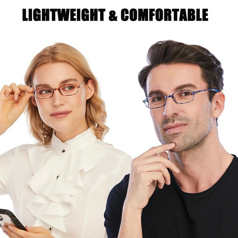 AQWANO 4 Pack Computer Reading Glasses Blue Light Blocking Lightweight