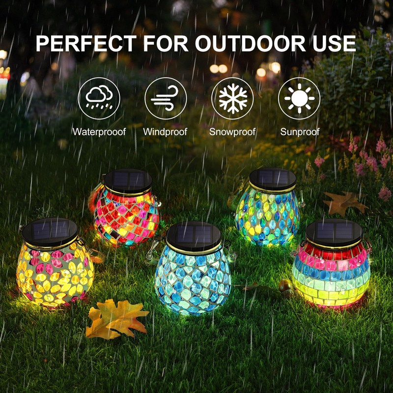 Solar Lights Replacement Top Panel Lantern: Warm White and RGB