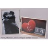 LEADEX Vertical Horizontal Combination Double Photo Frame 4x6 Metal Folding