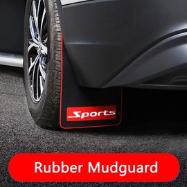 4 pcs Soft Material Automotive Car Mud Flaps Universal Fit Black Splash Guards Rubber mud Guard No Collision Universal 43.5cm23cm0.5cm (Sports)