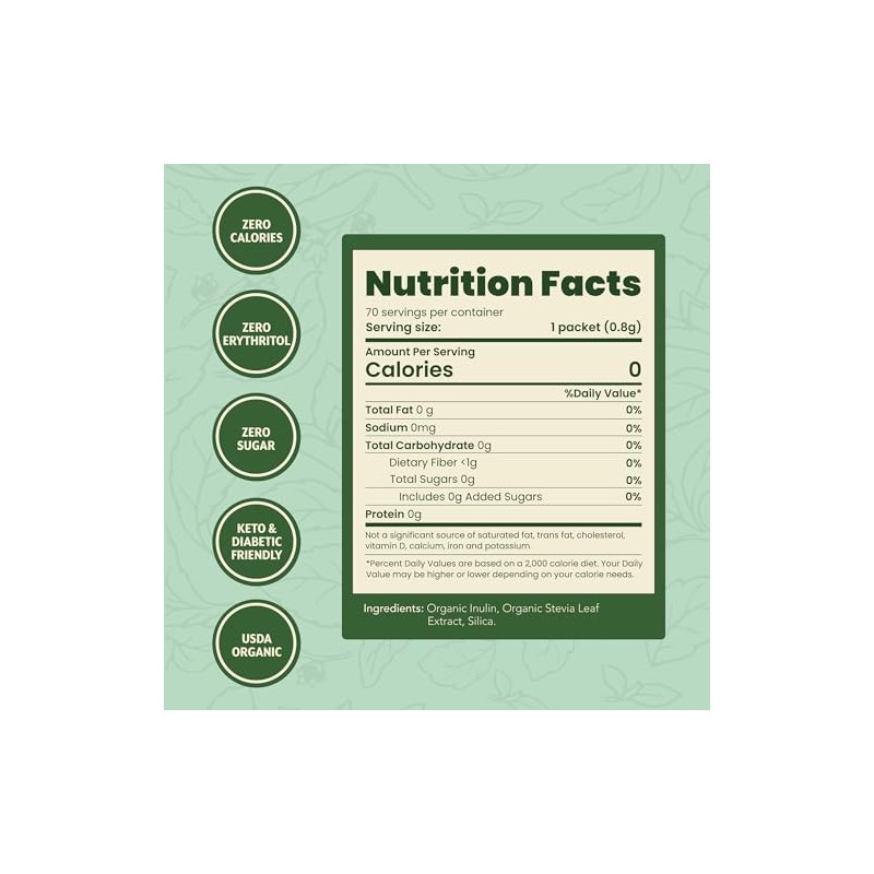 SweetLeaf - Endulzante Orgánico de Stevia Orgánico Sachets 70 pck