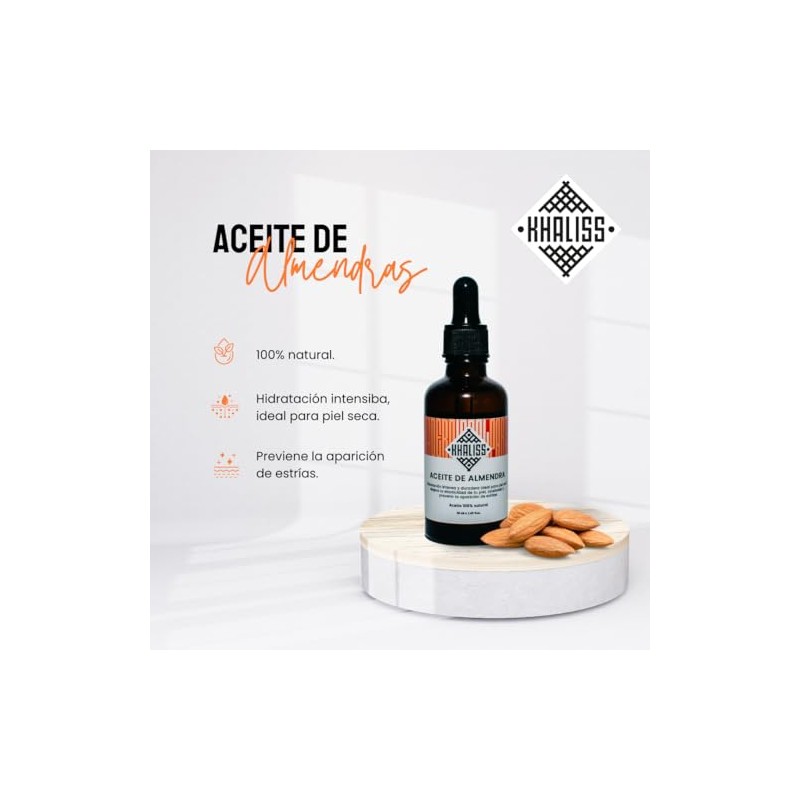 Khaliss Aceite de Almendras: Aceite para cabello 100% natural y