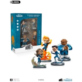 Iron Studios MiniCo Fantastic Four Metallic First Steps 4 Pack (AE Exclusive) [New Toy] Aec