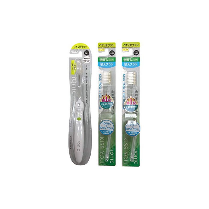 IONIC White Handle + Extra Fine Regular Spare 2 Pack