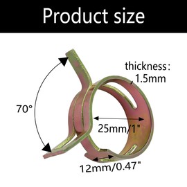 AUXBC 5Pcs 1Inch Spring Band Type Fuel Hose Clamps, 25mm Silicone Vacuum Hose Pipe Clamp Fasteners, Water Pipe Air Tube Clamps, Fit 25-30mm OD Hose