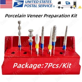 Nybeautifulteeth 2Kits Dental Porcelain Veneer Preparation Burs Zirconia Veneers Diamond 7pcs/kit