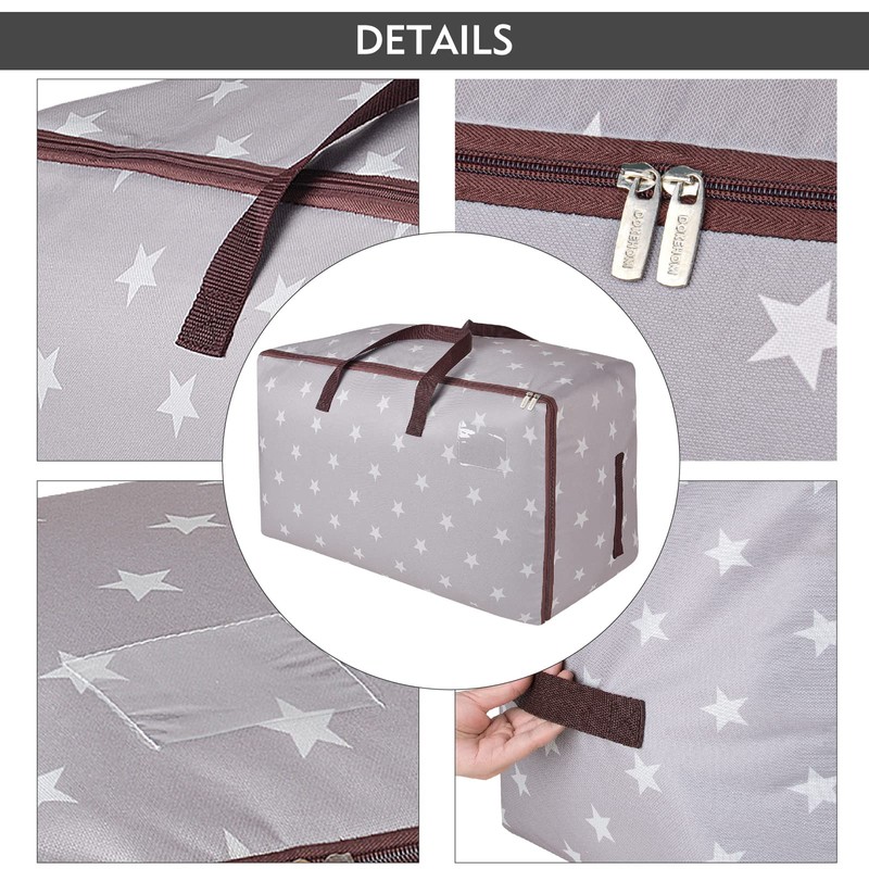 DOKEHOM 105L Large Underbed Clothes Storage Bag with Zip, Moisture