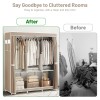 Portable Closet Organizer with Waterproof Cover Storage Shelves Rack Wardrobe