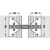 Miter Flap Cabinet Hinge 1.5mm (1/20'') Wide with 90° Opening