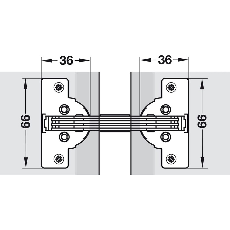 Miter Flap Cabinet Hinge 1.5mm (1/20'') Wide with 90° Opening