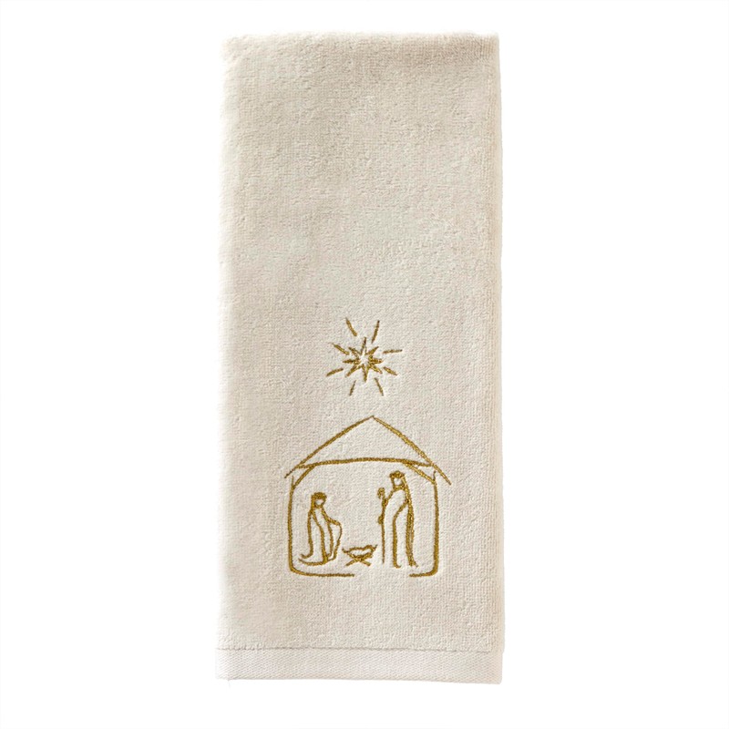 SKL Home Religious/Christmas Nativity Hand Towel 2pc Set for Bath/Kitchen