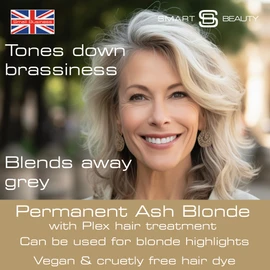 Hair Colour Blonde - Hair Colour Ash Blonde 100% Vegan Formula, Cruelty Free, with Smart Plex Technology Against Hair Breakage to Protect and Strengthen Hair During Dyeing Smart Beauty