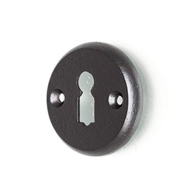 Antikas - Rosette deep black lacquered in solid iron, lock rosette for interior doors BB