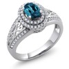 Gem Stone King 1.36 Cttw London Blue Topaz Engagement Ring