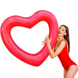 Adult heart pool float, inflatable heart,Heart Shaped Swimming Pool Float Loungers Tube, Water Fun Beach Party Toys for adults,Red120cm.