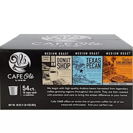 HEB Cafe Ole Coffee Pods  San Antonio, Texas Pecan, Donut Shop  54 K-Cups
