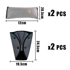 MUEEAD 2 Pcs Car Seat Belt Covers, 2 Pcs Child Safety Cover Pads Removable Child Seat Belt Pads Protectors for Cars Strollers Travel Adults (Gray, Pink)