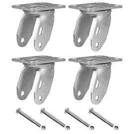 LONGRUNFORU 4" X 2" Swivel Caster Yoke, Zinc Plated Steel Bracket and 4" X 4 1/2"Plate, Heavy Duty Caster Fork- Capacity Up to 800 LBS Replacement（4 Swivel）