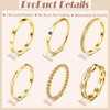 JeryWe 6PCS 14K Gold Filled Stainless Steel Stacking Rings Set
