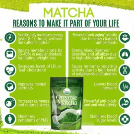 Orgánica Té Verde Matcha Polvo Certificado Usda - 100% Puro
