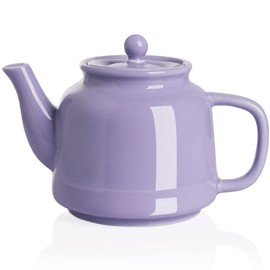 Sweejar 35 oz Porcelain Tea Pot, Teapot with Removable 18/8 Stainless Steel Infuser, Microwave & Dishwasher Safe Tea Maker, Tea Infuser Pots for Blooming loose Leaf Tea,Chrismas Women Gift(Purple)