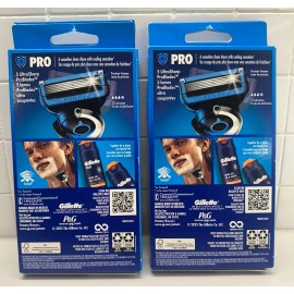 Gillette Proglide Chill Men's Razor, Handle and 1 Blade Refill - NEW Pack of 2