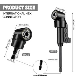 Rierousy 14 pieces 105° angle screwdriver attachment adapter, angle attachment set bit extension, angle attachment for cordless screwdriver, flexible shaft drill for electric angle drill