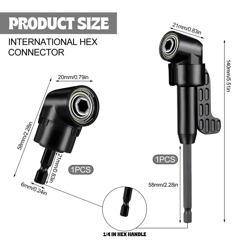 Rierousy 14 pieces 105° angle screwdriver attachment adapter, angle attachment