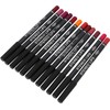 12 Piezas Lápiz Delineador de Labios Mate Negro de Madera