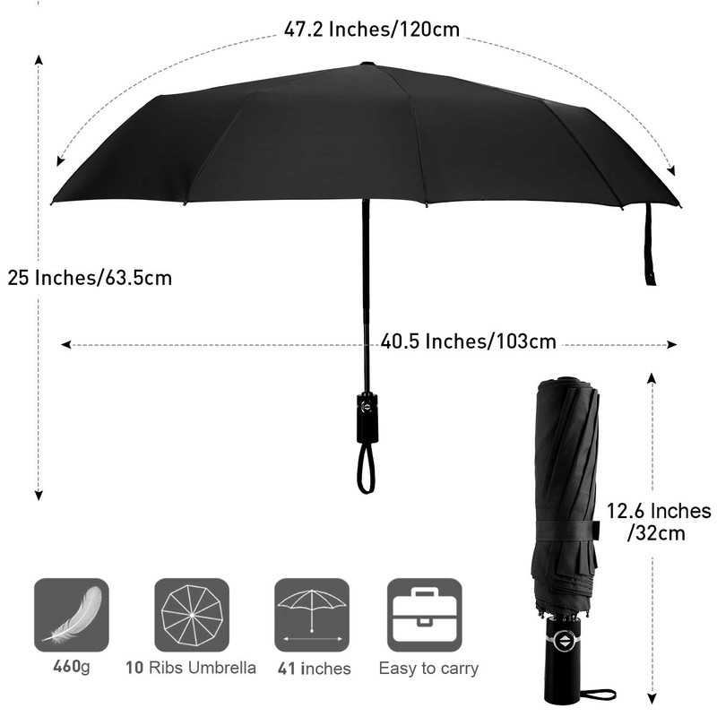 YumSur Compact Travel Umbrella, Folding Umbrellas Windproof Automatic with Auto