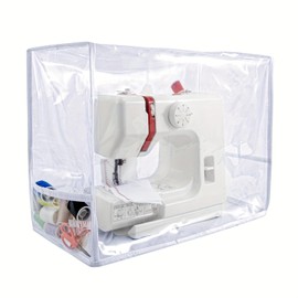 Sewing Machine Cover with Storage Bags, Dust Cover for Sewing Machine, Transparent Sewing Machine Cover, Protective Cover with Side Rope, Sewing Machine Cover
