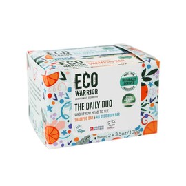 Eco Warrior Daily Duo Shampoo & Soap Bar Gift Pack - Vegan, Cruelty Free, No SLS or Parabens, Shampoo Bar With Orange & Eucalyptus, Body & Hand Soap Bar with Shea Butter, Eco Friendly Soap, 100g each