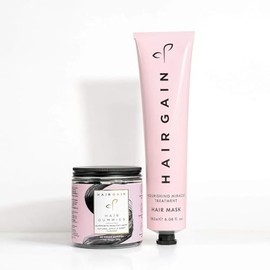 Hair Gain Hair Growth Vitamins Gummies and Nourishing Hair Mask (180 ml) - Bundle of 2