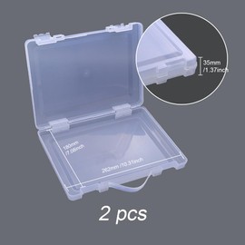 WYAN 2 Pcs Lever arch files Storage Boxes,Clear Plastic Beads Storage Containers Box,Rectangle Bead Holder Plastic Cases,Building Block Organiser,for storing items (26 * 18cm)