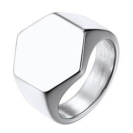 Richsteel Stainless Steel Chunky Signet Rings For Men Teen Boys Ring Jewellery